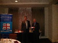 Ken Spurr and Mike Mac Phee with presentation from Western forum of Credit & Financial Exec Assoc for Joanne Jenna Foth